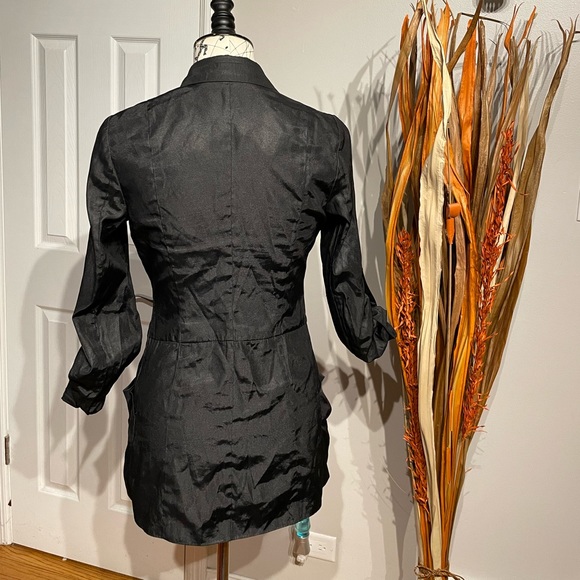 Visit in New York Vintage Y2k Rollup 3/4 sleeve 1button Fit Flare Rave Oversized - Picture 9 of 9